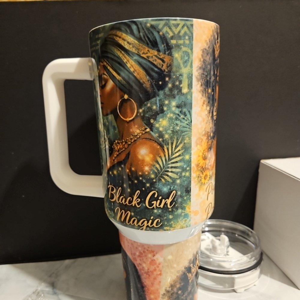 Black Girl Magic Tumbler with Lid
